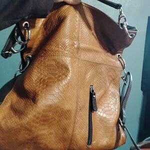 Brown Leather Tote Bag/ Crossbody